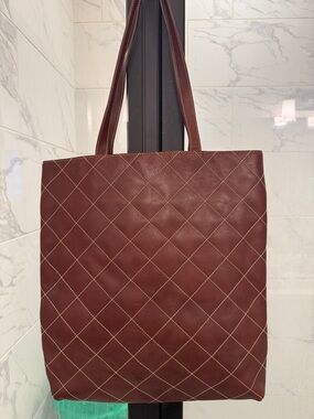 Hartmann Brown Leather Messenger Tote - Classic Brown Carryall